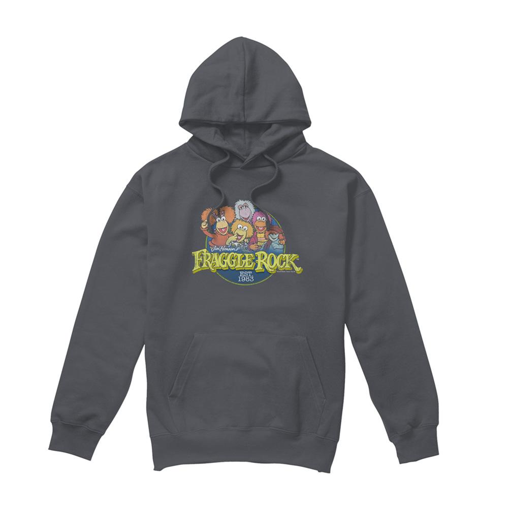 Charcoal - Front - Fraggle Rock Unisex Adult Circle Logo Hoodie
