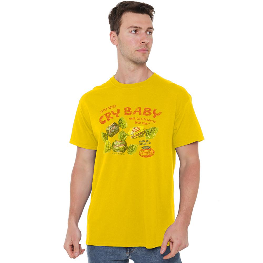 Yellow - Side - Dubble Bubble Unisex Adult Cry Baby Vintage AD T-Shirt