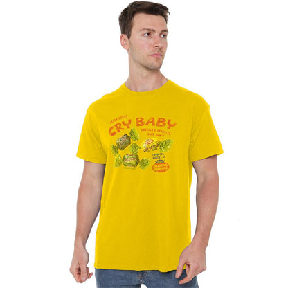 Yellow - Side - Dubble Bubble Unisex Adult Cry Baby Vintage AD T-Shirt
