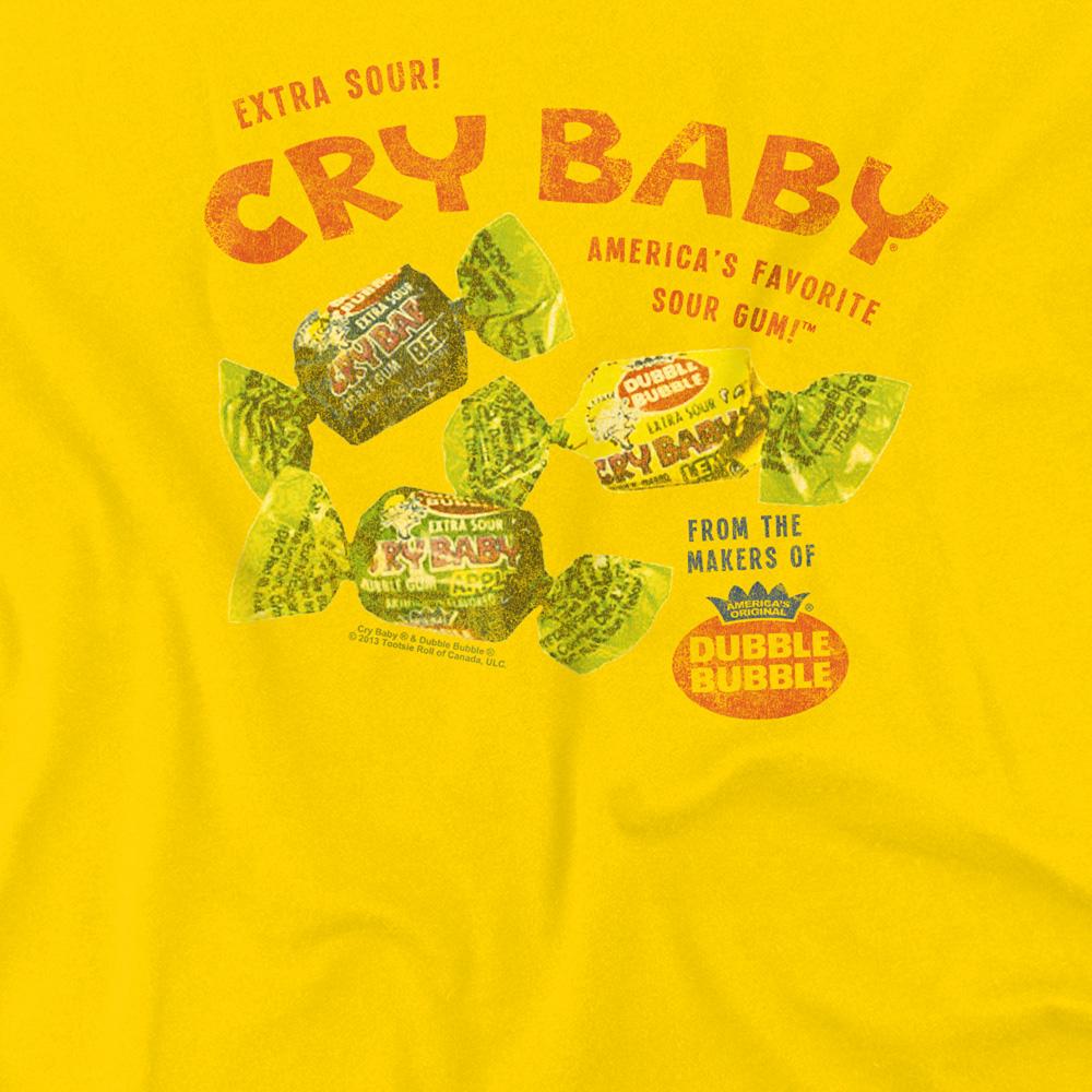 Yellow - Pack Shot - Dubble Bubble Unisex Adult Cry Baby Vintage AD T-Shirt