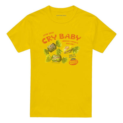 Yellow - Front - Dubble Bubble Unisex Adult Cry Baby Vintage AD T-Shirt