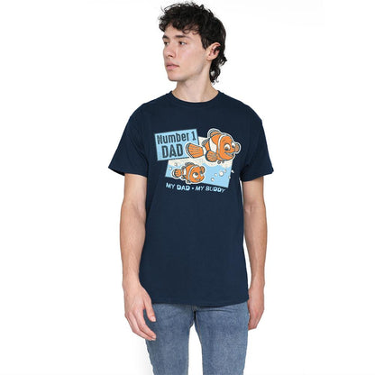 Navy - Side - Finding Nemo Unisex Adult Number 1 Dad Marlin T-Shirt