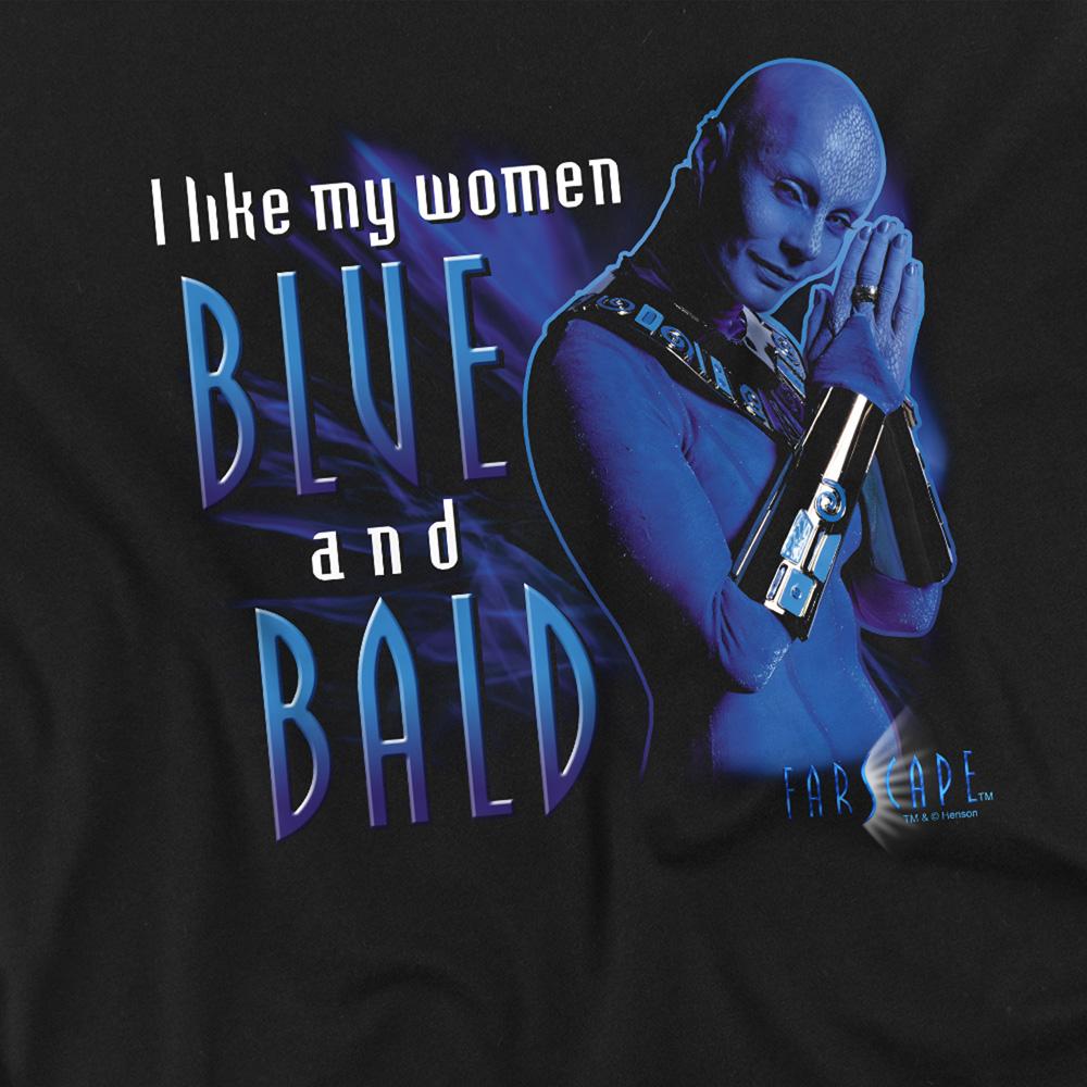 Black - Pack Shot - Farscape Unisex Adult Blue And Bald T-Shirt