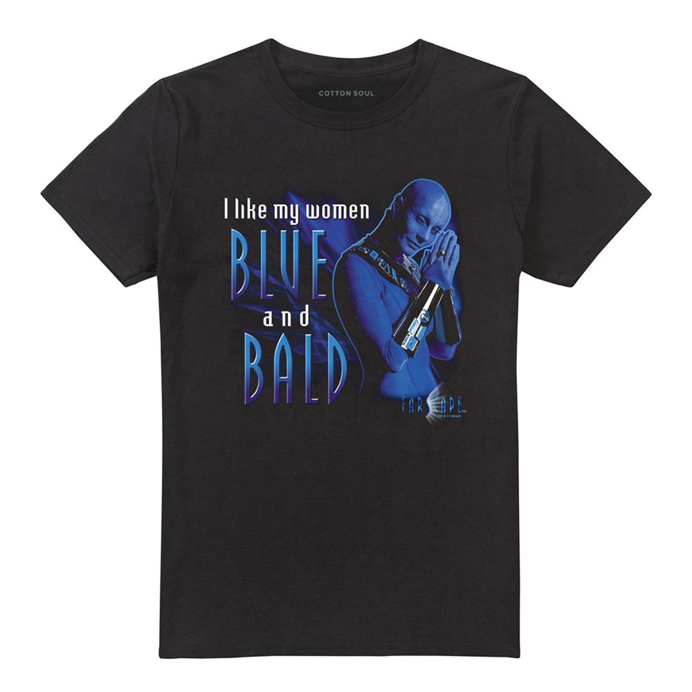Black - Front - Farscape Unisex Adult Blue And Bald T-Shirt