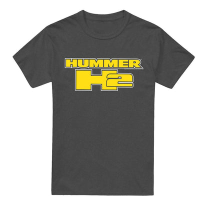 Charcoal - Front - Hummer Unisex Adult H2 Block Logo T-Shirt