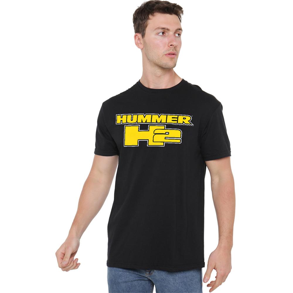 Black - Side - Hummer Unisex Adult H2 Block Logo T-Shirt