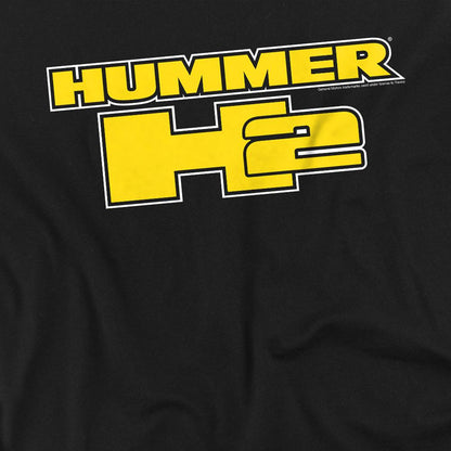 Black - Pack Shot - Hummer Unisex Adult H2 Block Logo T-Shirt