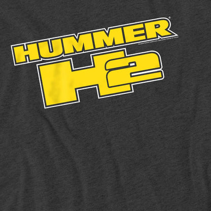 Charcoal - Pack Shot - Hummer Unisex Adult H2 Block Logo T-Shirt