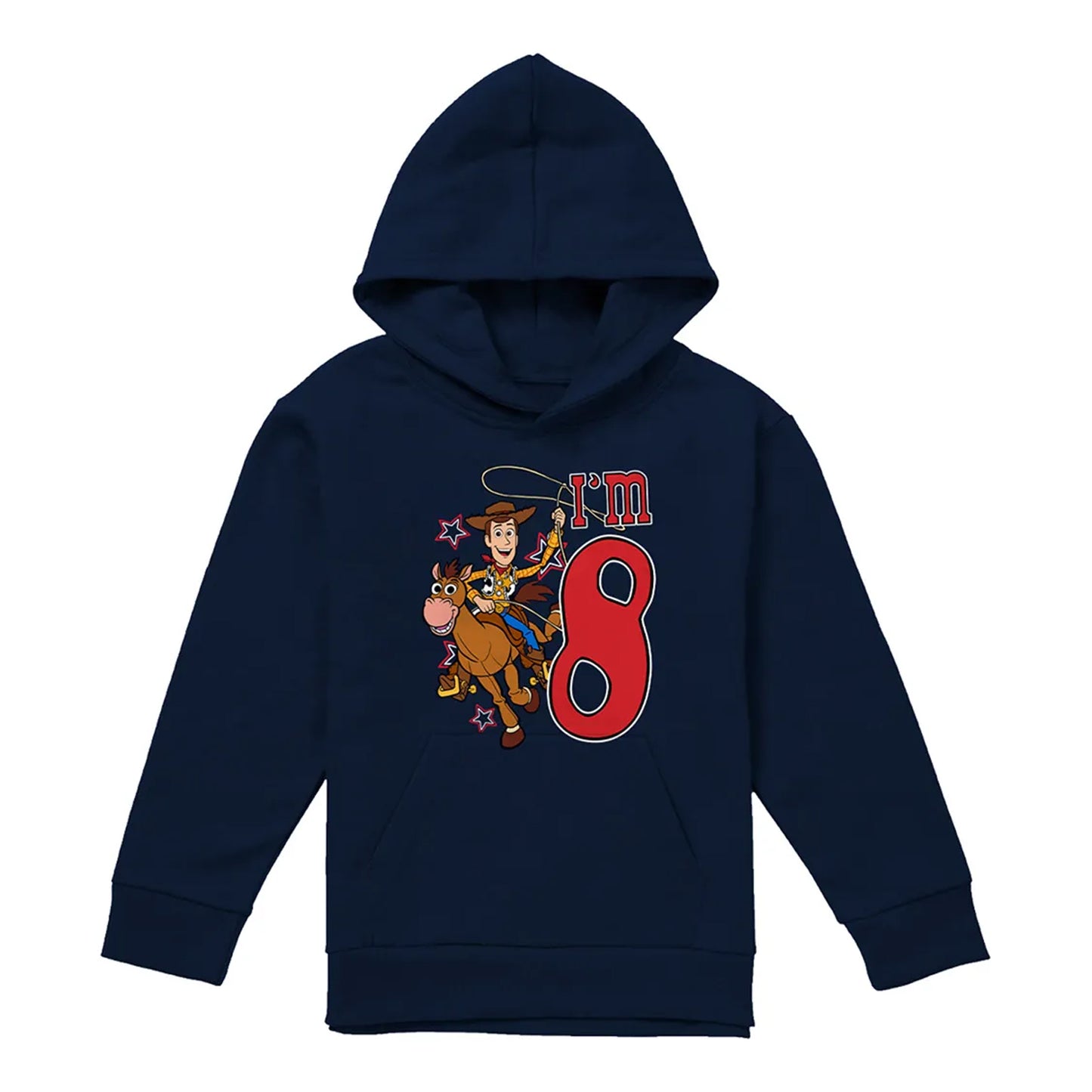 Navy - Front - Toy Story Childrens-Kids I´m 8 Woody Birthday Pullover Hoodie