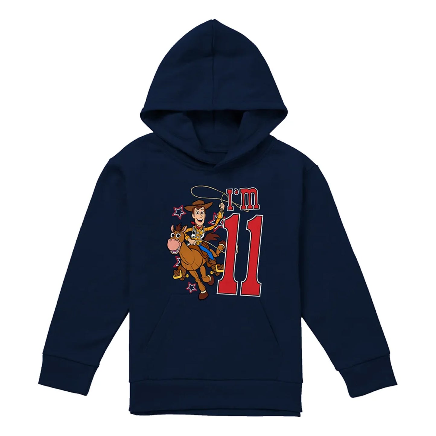 Navy - Front - Toy Story Childrens-Kids I´m 11 Woody Birthday Pullover Hoodie