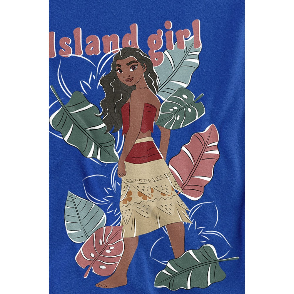 Heather Royal - Back - Moana Womens-Ladies Island Girl T-Shirt