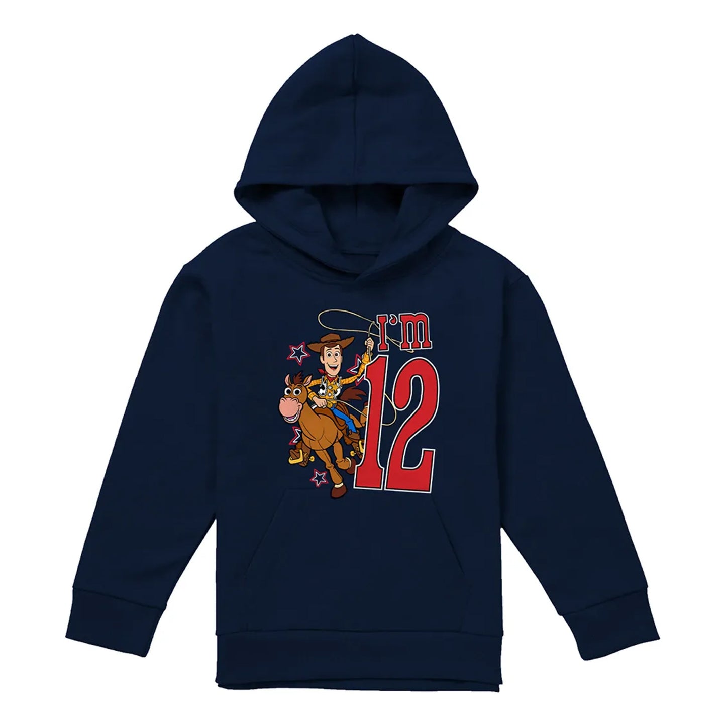 Navy - Front - Toy Story Childrens-Kids I´m 12 Woody Birthday Pullover Hoodie