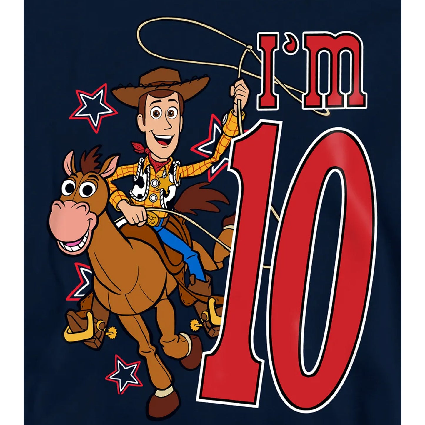 Navy - Pack Shot - Toy Story Childrens-Kids I´m 10 Woody Birthday Pullover Hoodie