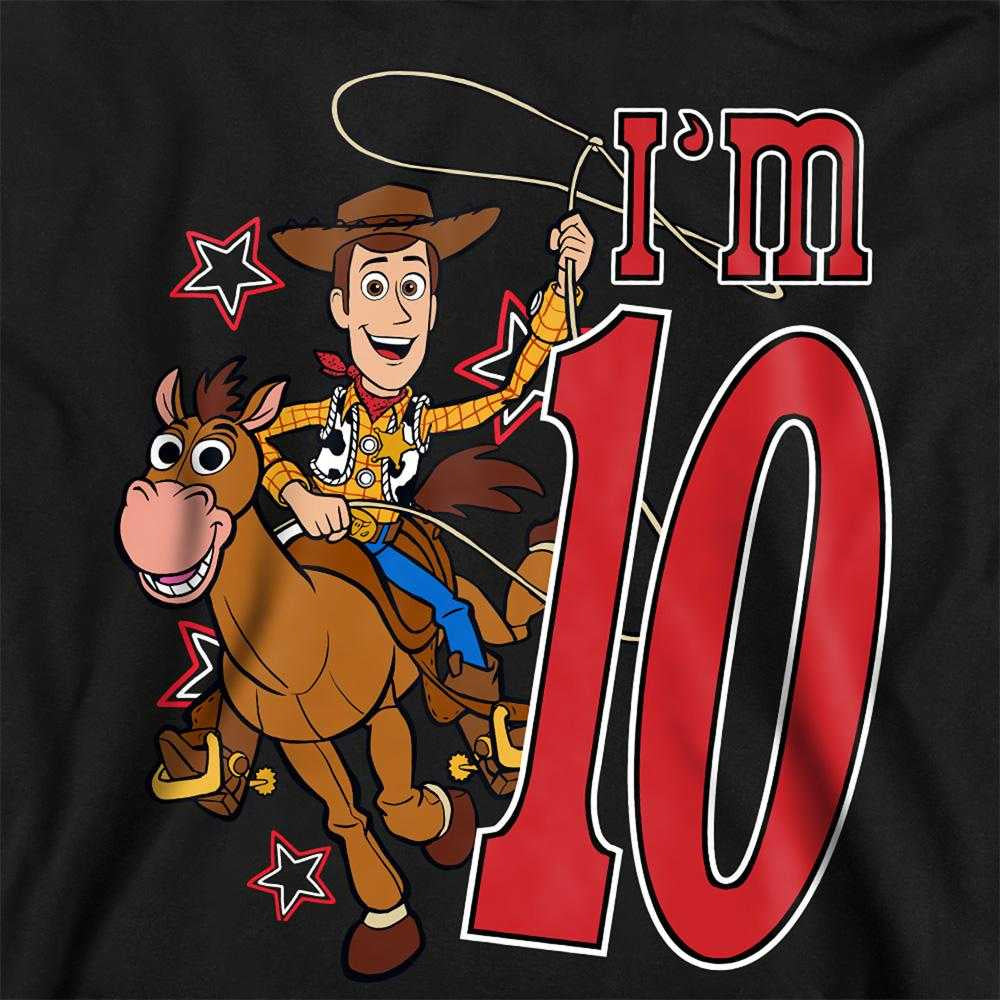 Black - Pack Shot - Toy Story Childrens-Kids I´m 10 Woody Birthday Pullover Hoodie