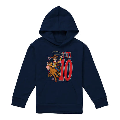 Navy - Front - Toy Story Childrens-Kids I´m 10 Woody Birthday Pullover Hoodie