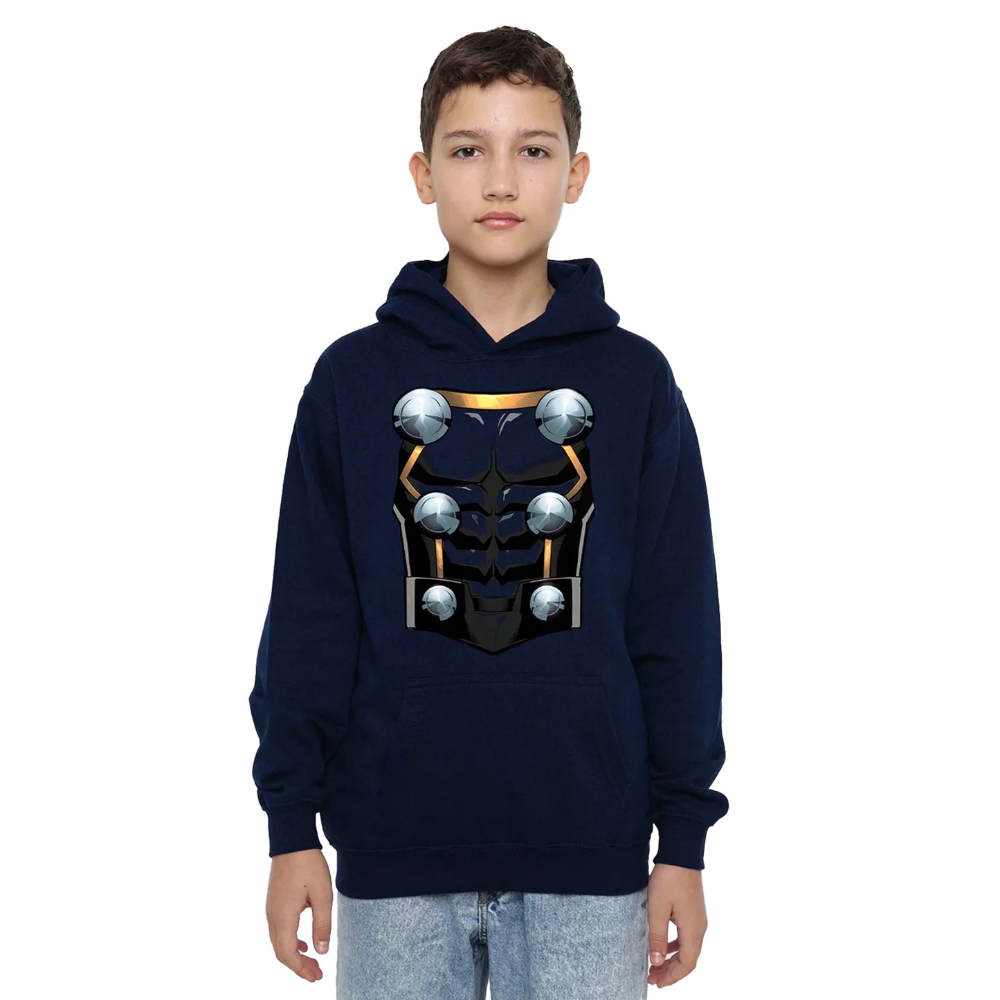 Navy - Side - Marvel Childrens-Kids Thor Costume Hoodie
