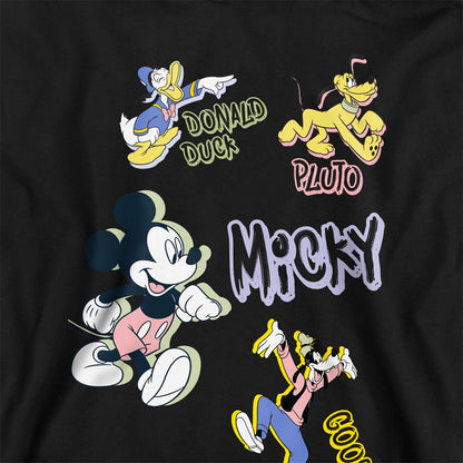 Black - Side - Mickey Mouse Childrens-Kids Graffiti Hoodie