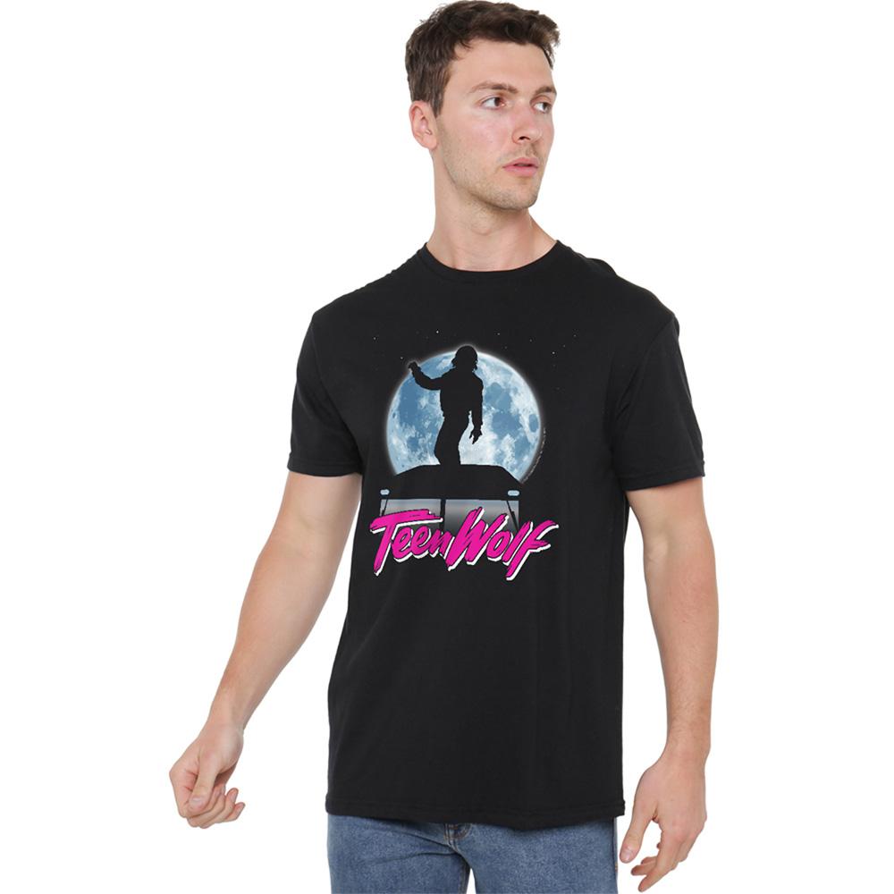 Black - Side - Teen Wolf Unisex Adult Moonlight Surf T-Shirt
