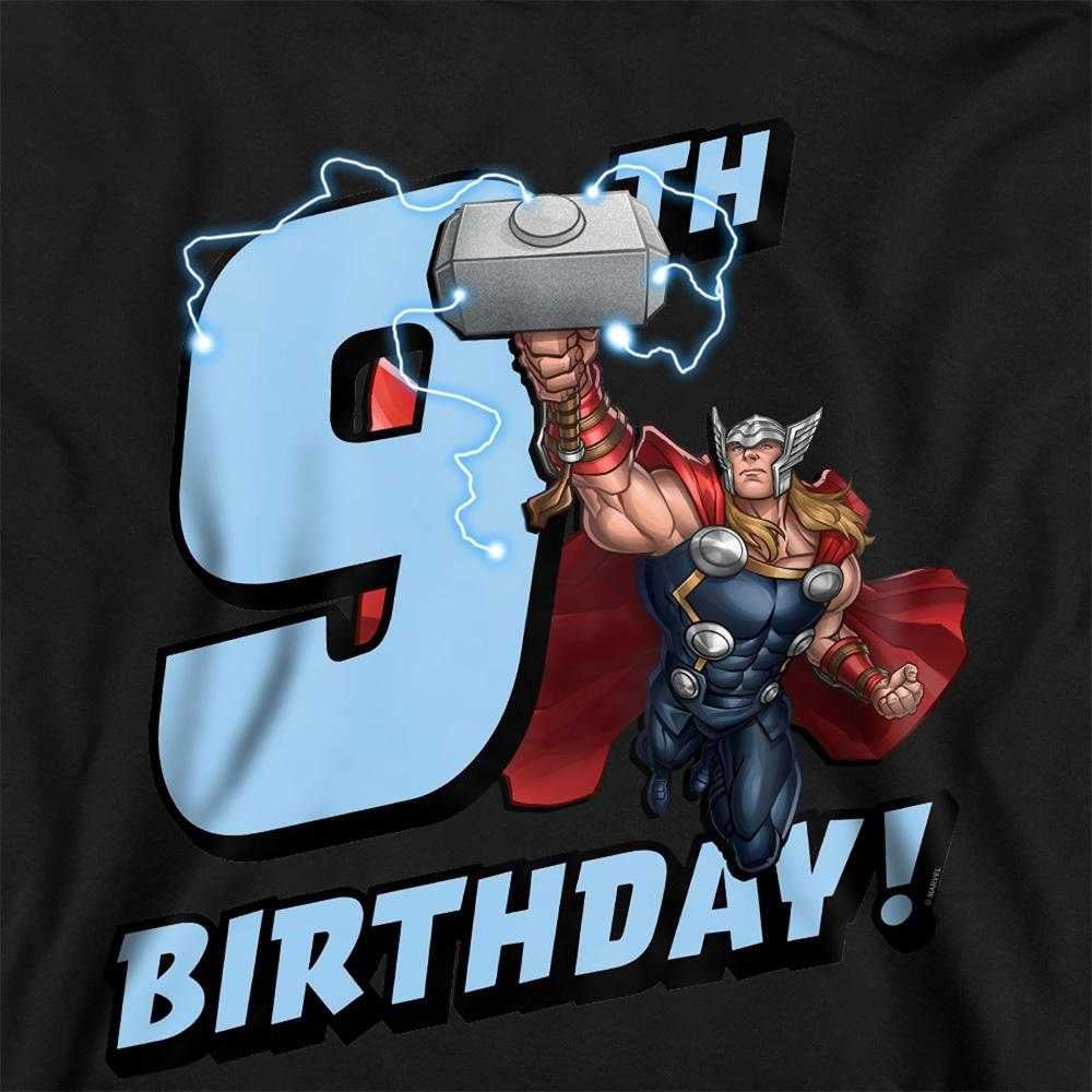 Black - Pack Shot - Marvel Childrens-Kids Thor 9th Birthday Hoodie