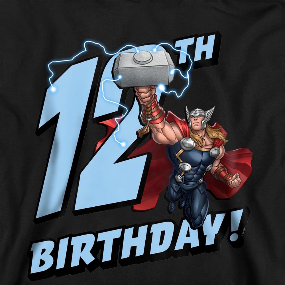 Black - Pack Shot - Marvel Childrens-Kids Thor 12th Birthday Hoodie