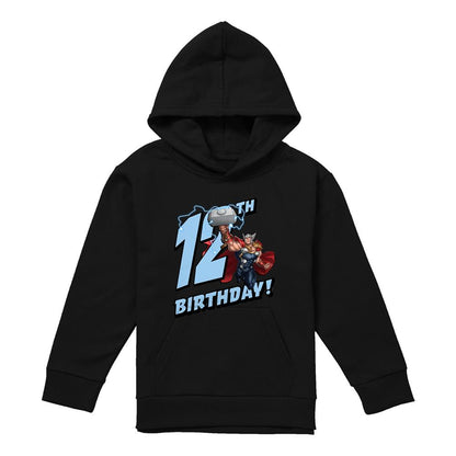 Black - Front - Marvel Childrens-Kids Thor 12th Birthday Hoodie