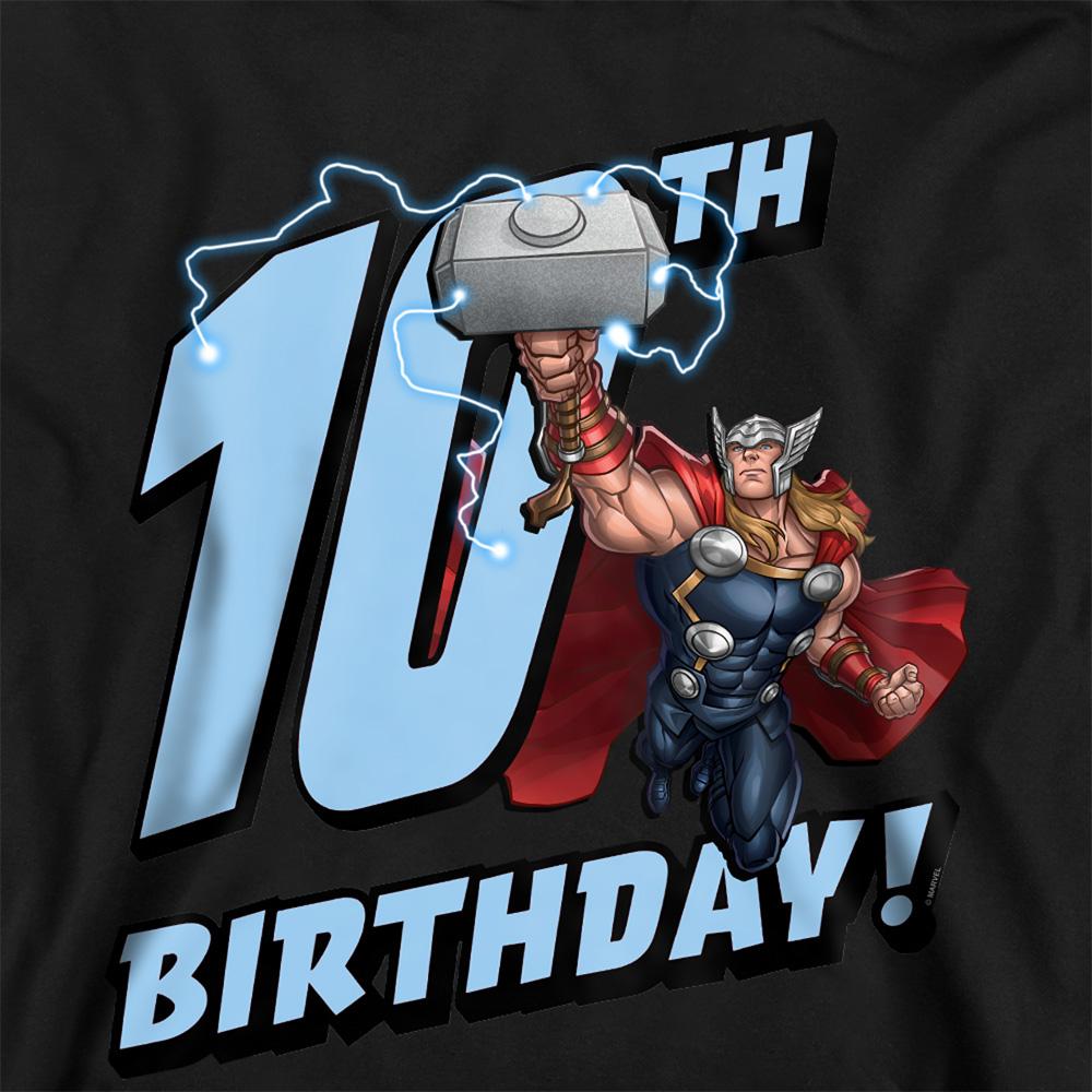 Black - Pack Shot - Marvel Childrens-Kids Thor 10th Birthday Hoodie
