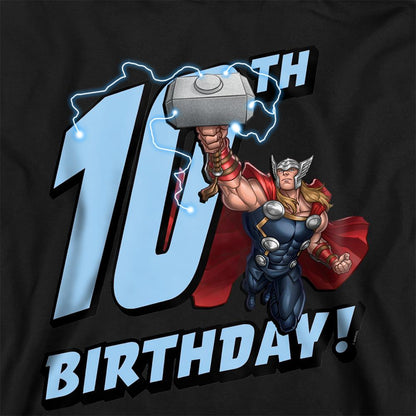 Black - Pack Shot - Marvel Childrens-Kids Thor 10th Birthday Hoodie