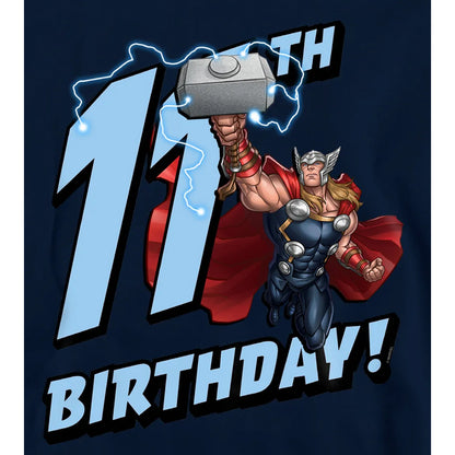 Navy - Pack Shot - Marvel Childrens-Kids Thor 11th Birthday Hoodie