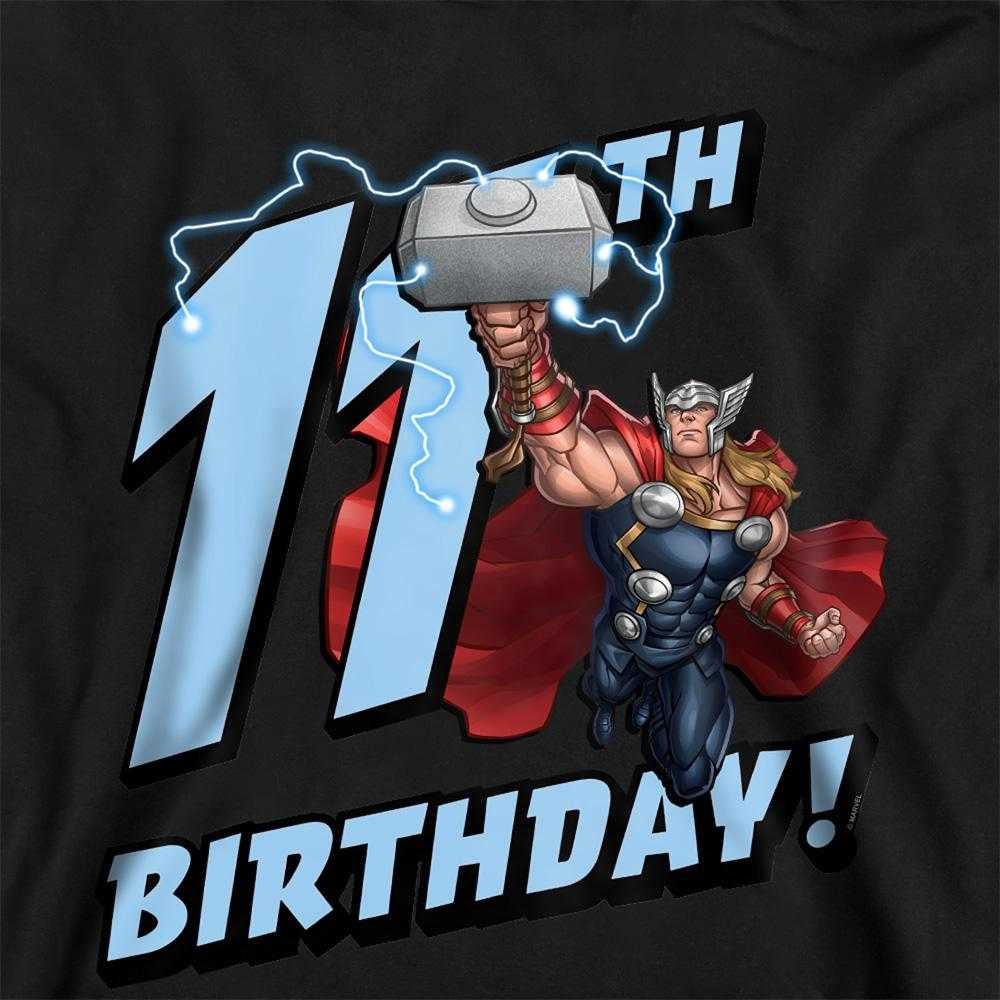 Black - Pack Shot - Marvel Childrens-Kids Thor 11th Birthday Hoodie