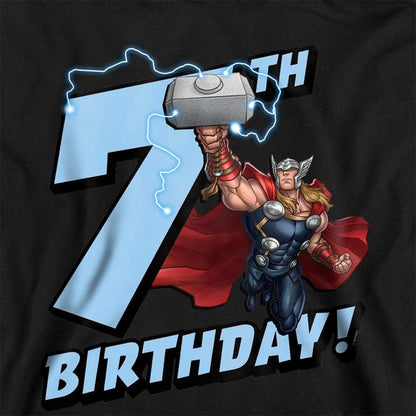 Black - Pack Shot - Marvel Childrens-Kids Thor 7th Birthday Hoodie