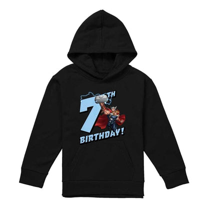 Black - Front - Marvel Childrens-Kids Thor 7th Birthday Hoodie