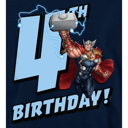 Navy - Pack Shot - Marvel Childrens-Kids Thor 4th Birthday Hoodie