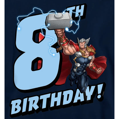 Navy - Pack Shot - Marvel Childrens-Kids Thor 8th Birthday Hoodie