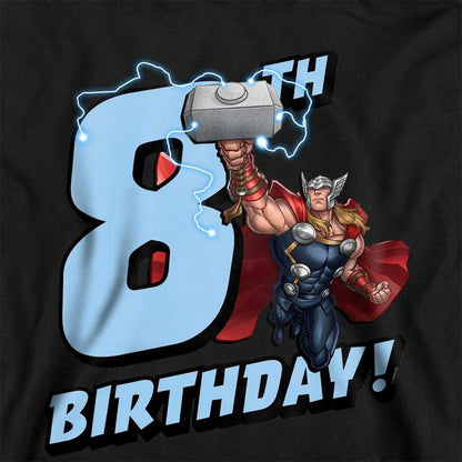 Black - Pack Shot - Marvel Childrens-Kids Thor 8th Birthday Hoodie