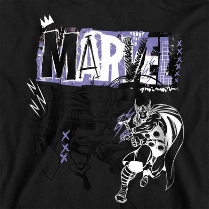 Black - Pack Shot - Marvel Childrens-Kids Thor Thunder Hoodie