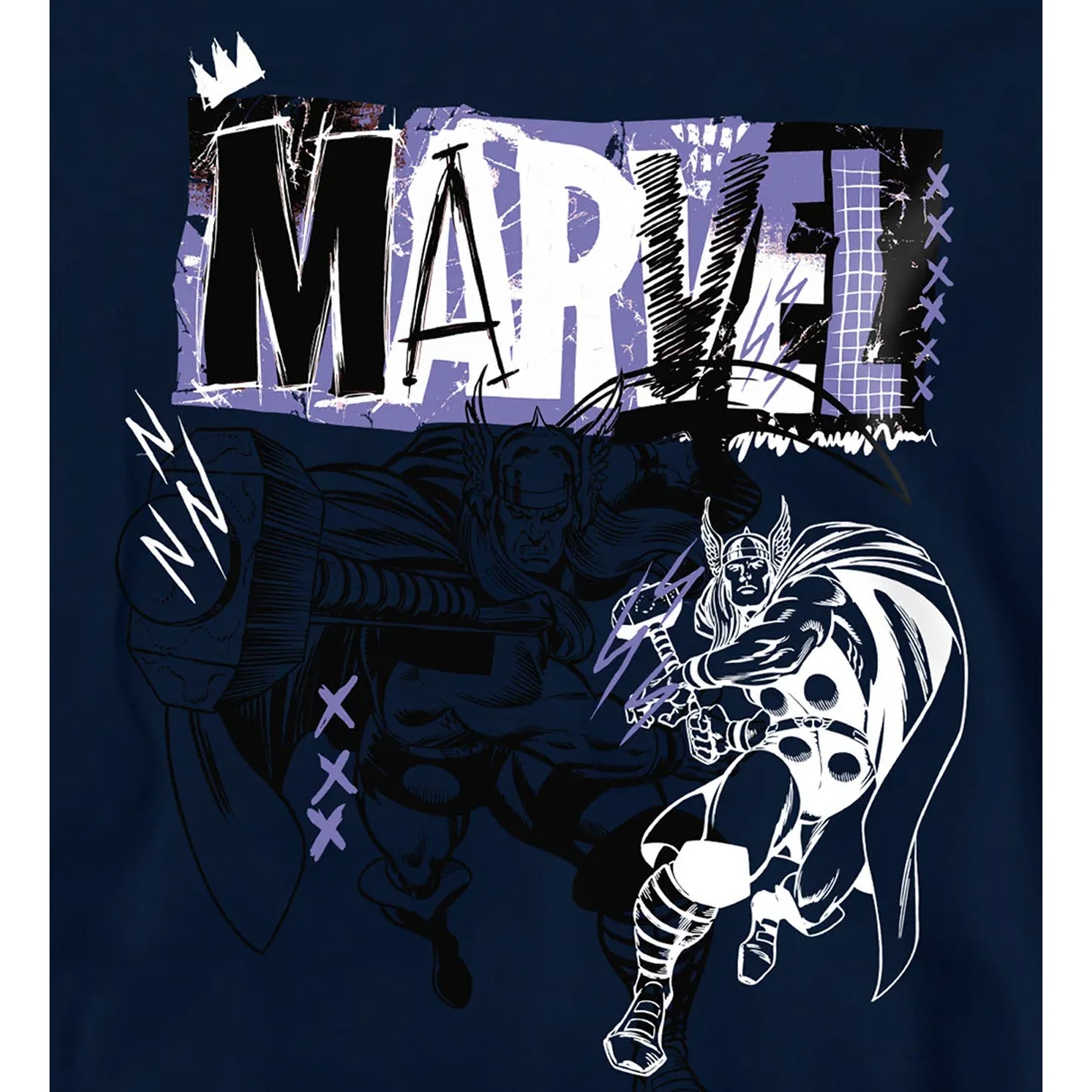 Navy - Pack Shot - Marvel Childrens-Kids Thor Thunder Hoodie