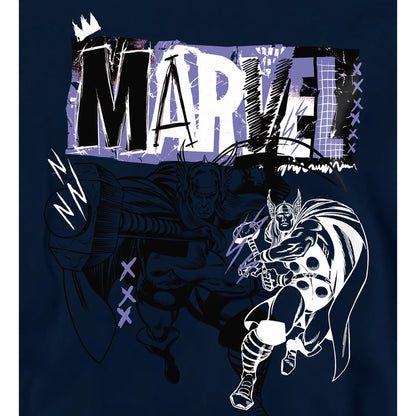 Navy - Pack Shot - Marvel Childrens-Kids Thor Thunder Hoodie