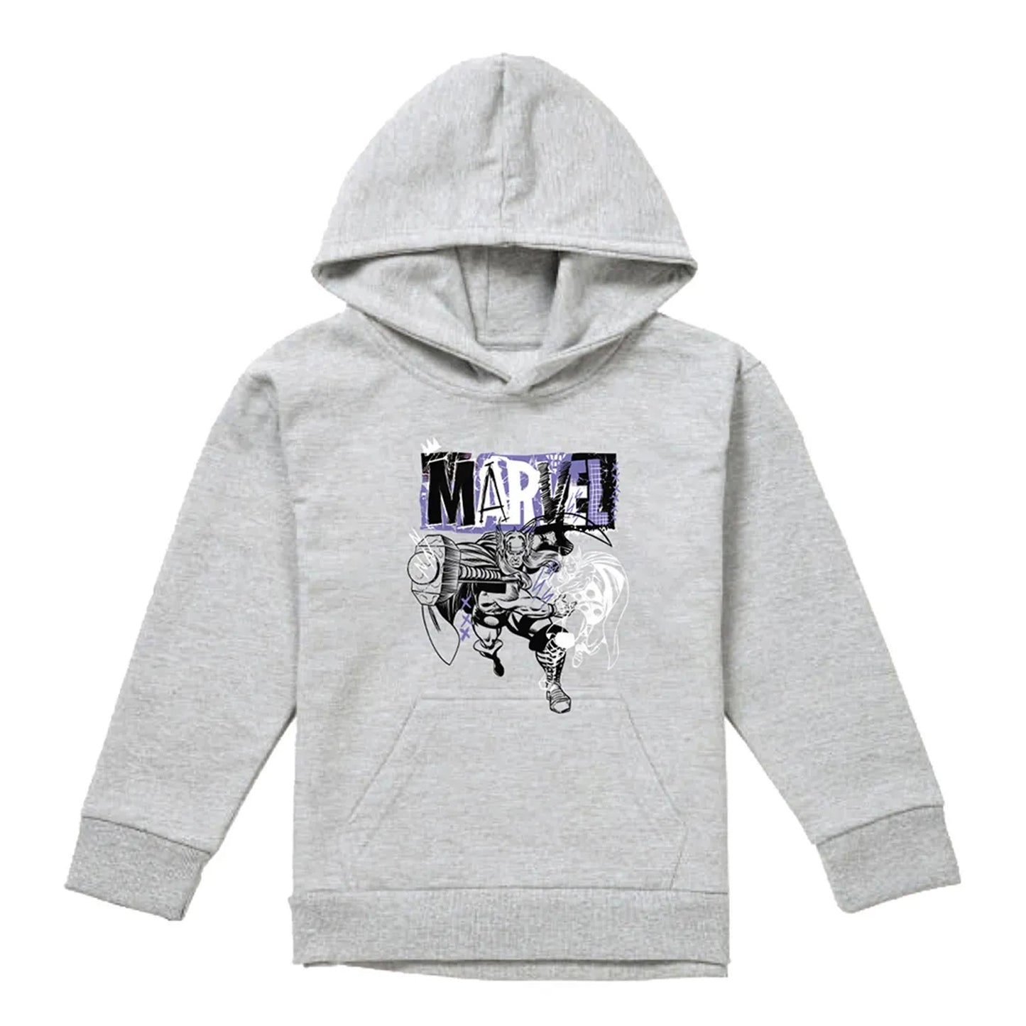 Athletic Heather - Front - Marvel Childrens-Kids Thor Thunder Hoodie