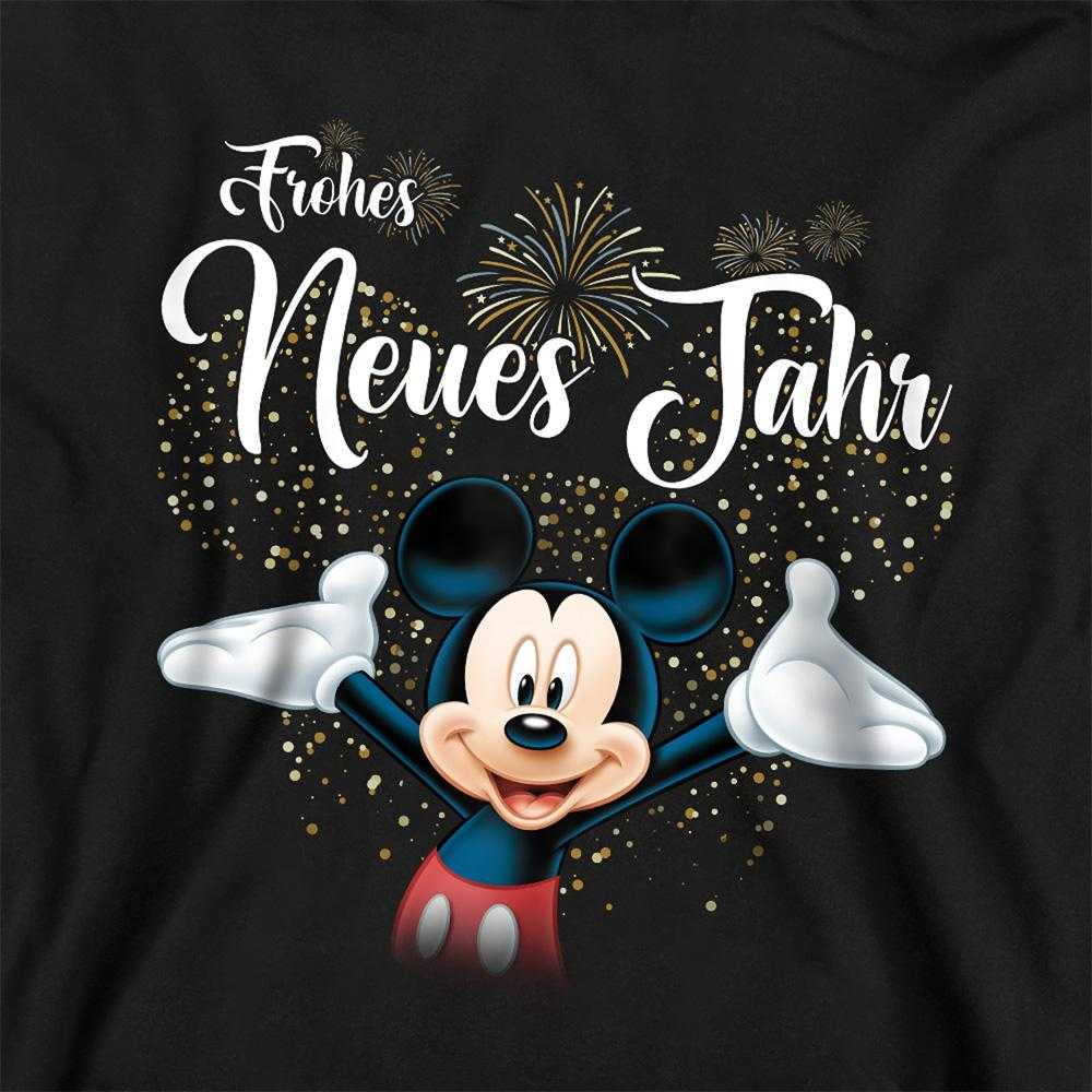 Black - Side - Disney Childrens-Kids Frohes Neues Jahr Mickey Mouse Firework Pullover Hoodie