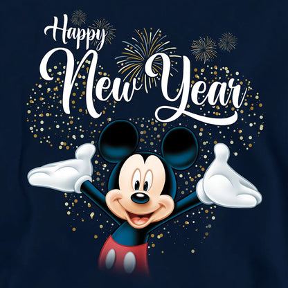 Navy - Side - Disney Childrens-Kids Frohes Neues Jahr Mickey Mouse Firework Pullover Hoodie