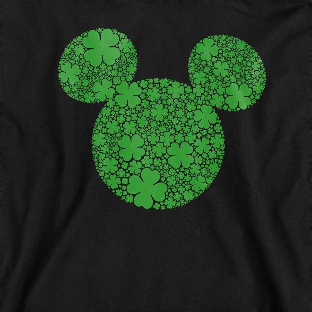 Black - Side - Disney Childrens-Kids Mickey Mouse Shamrock Ears St Patricks Day Pullover Hoodie