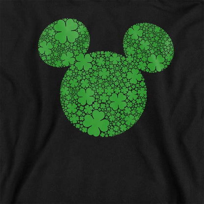Black - Side - Disney Childrens-Kids Mickey Mouse Shamrock Ears St Patricks Day Pullover Hoodie