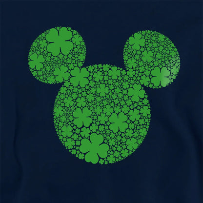Navy - Side - Disney Childrens-Kids Mickey Mouse Shamrock Ears St Patricks Day Pullover Hoodie
