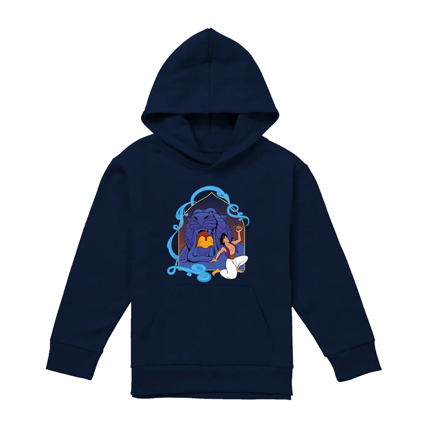 Navy - Front - Aladdin Childrens-Kids At The Cave Of Wonders Magic Lamp Pullover Hoodie