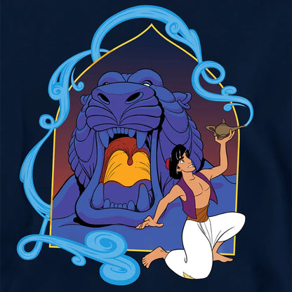 Navy - Side - Aladdin Childrens-Kids At The Cave Of Wonders Magic Lamp Pullover Hoodie
