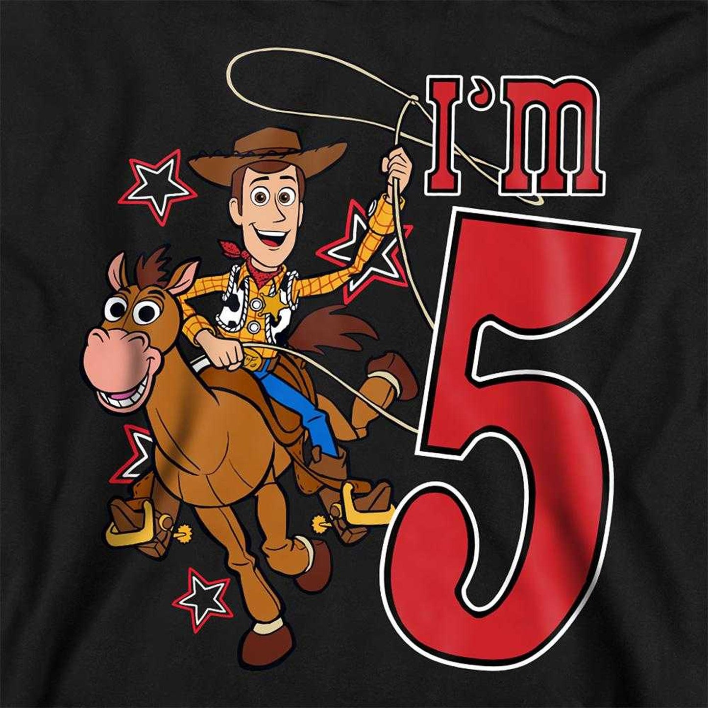 Black - Pack Shot - Toy Story Childrens-Kids I´m 5 Woody Birthday Hoodie