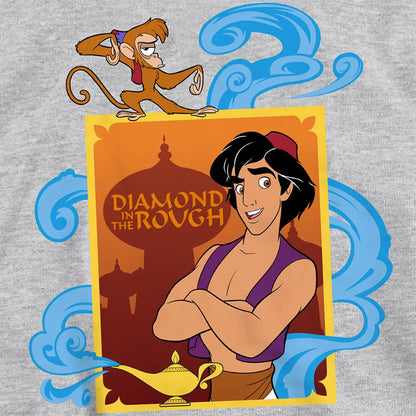 Athletic Heather - Side - Aladdin Childrens-Kids Diamond In The Rough Abu Magic Lamp Pullover Hoodie