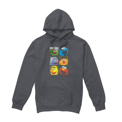 Charcoal - Front - Sesame Street Unisex Adult Grid Photos Hoodie