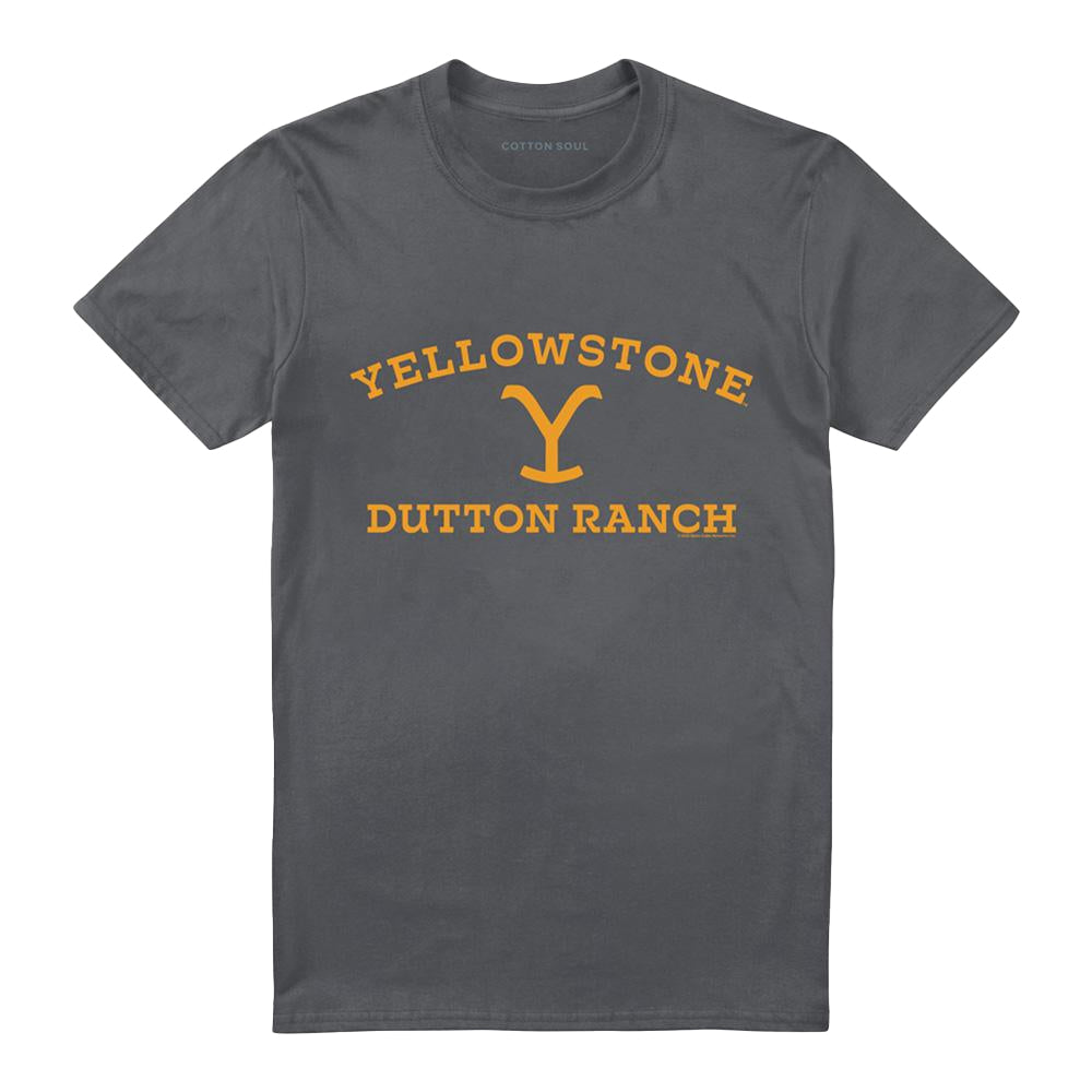 Charcoal - Front - Yellowstone Unisex Adult Dutton Ranch Arched Logo T-Shirt