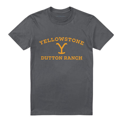 Charcoal - Front - Yellowstone Unisex Adult Dutton Ranch Arched Logo T-Shirt
